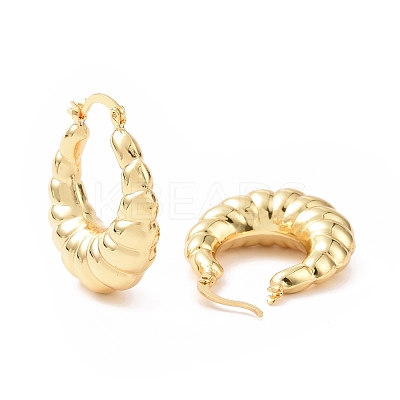 Rack Plating Brass Croissant Hoop Jewelry for Women X-EJEW-G288-33B-G-1