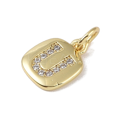 Rack Plating Brass Micro Pave CLear Cubic Zirconia Charms KK-E110-14G-U-1
