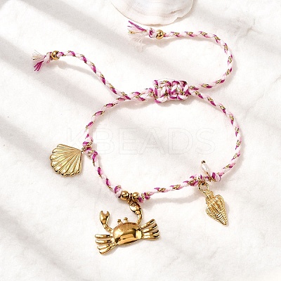 Ocean Series 304 Stainless Steel Bracelets BJEW-K237-16B-G-1