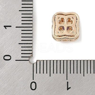 Brass Micro Pave Cubic Zirconia Beads KK-K297-33G-1