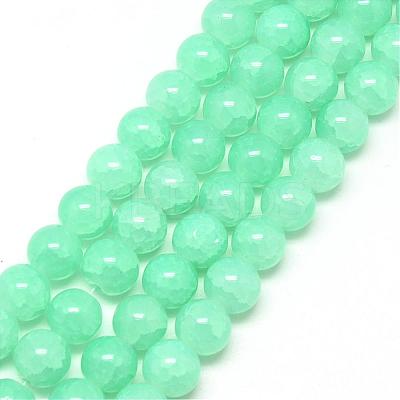 Baking Paint Crackle Glass Bead Strands DGLA-Q023-8mm-YS19-1