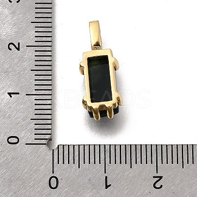 Natural Indian Agate Faceted Rectangle Pendants KK-F899-03A-G-1