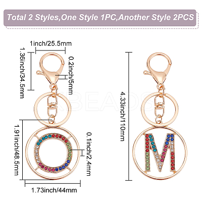 Alloy Colorful Rhinestone Keychain KEYC-WR0001-26-1