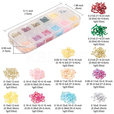 12G 12 Styles Ornament Accessories Plastic Paillette/Sequins Beads KY-FS0001-11-1
