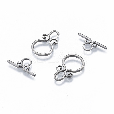 Non-Tarnish 304 Stainless Steel Toggle Clasps STAS-N092-182-1