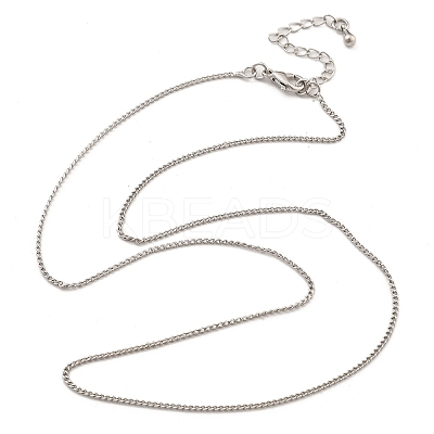 Brass Curb Chain Necklaces for Women NJEW-D302-50P-1