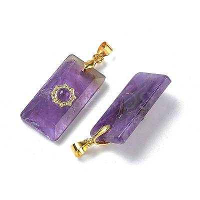 Natural Amethyst Faceted Pendants G-A298-01G-08-1