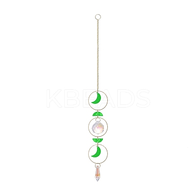 Shell Moon Hanging Ornaments HJEW-P016-01G-D-1