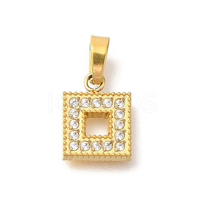 Ion Plating(IP) 304 Stainless Steel Micro Pave Cubic Zirconia Pendants STAS-H228-04G-03-1