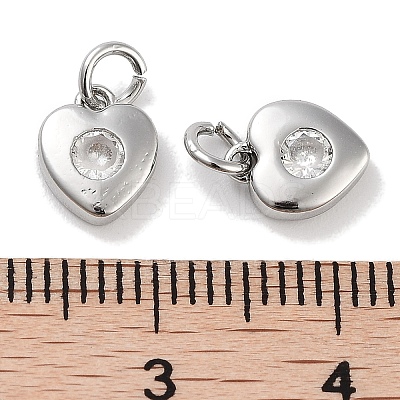 Brass Micro Pave Cubic Zirconia Charms KK-C051-07P-03-1