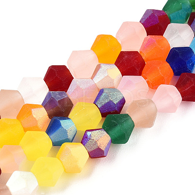 Imitate Austrian Crystal Bicone Frosted Glass Beads Strands LS-EGLA-A039-T4mm-MB29-1