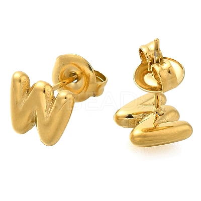 304 Stainless Steel Stud Earrings EJEW-I316-01G-W-1