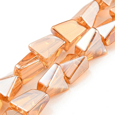 Pearl Luster Plated Electroplate Transparent Glass Beads Strands EGLA-G037-06A-PL01-1