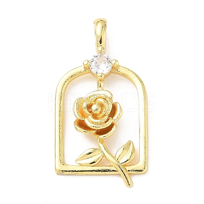 Brass Micro Pave Cubic Zirconia Pendants KK-D357-44G-1