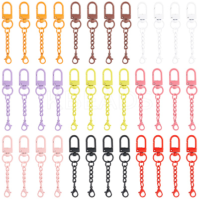 54Pcs Spray Painted Iron Swivel Clasps FIND-SC0022-76-1