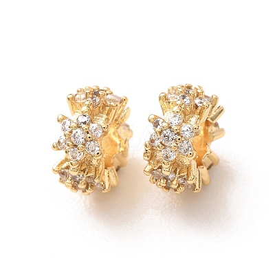 Brass Micro Pave Clear Cubic Zirconia European Beads LS-KK-F942-11G-1