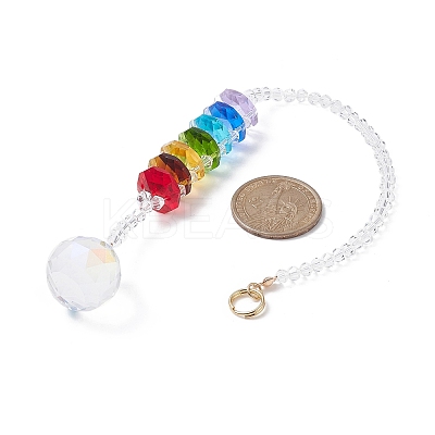 Glass Teardrop Pendant Decorations HJEW-TA00019-1