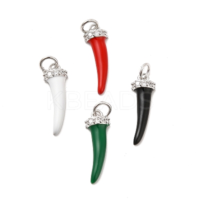 Rack Plating Brass Micro Pave Cubic Zirconia Pendants KK-K270-29P-1
