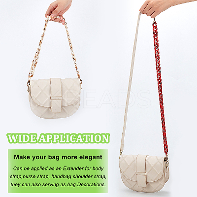 2Pcs 2 Colors Resin Imitation Gemstone Curb Chain Bag Straps FIND-WR0008-61-1