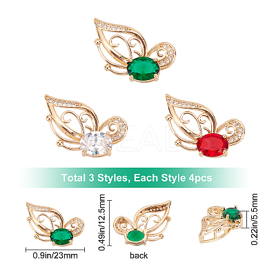 12Pcs 3 Colors Glass Pendants GLAA-SC0001-36-1