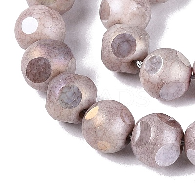 Ombre Effect Dyed Electroplate Opaque Glass Beads Strands EGLA-Q130-01A-03-1