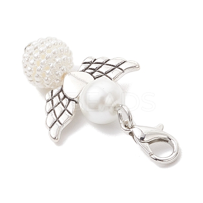 50Pcs Acrylic Imitation Pearl & Glass Pearl Angel Pendant Decorations HJEW-JM03480-06-1