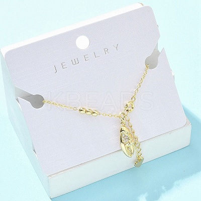 Brass Micro Pave Clear Cubic Zirconia Charm Bracelets for Women BJEW-C083-13G-1