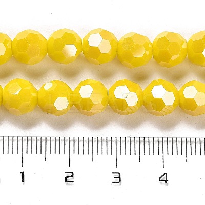 Electroplate Opaque Glass Beads Strands X-EGLA-A035-P8mm-A04-1