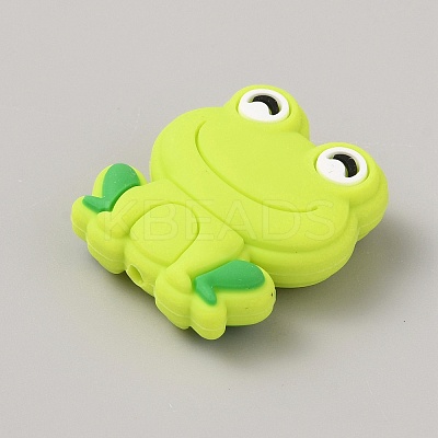 Frog Food Grade Eco-Friendly Silicone Focal Beads SIL-WH0006-29F-1