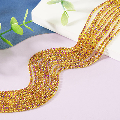 4.8 Yards Iron Rhinestone Cup Chains CH-TA0001-10F-1