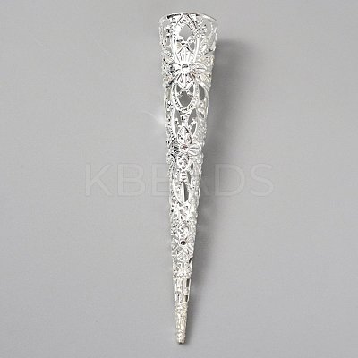 Hollow out Iron Finger Nail Tip Claw Rings AJEW-WH0282-38A-1