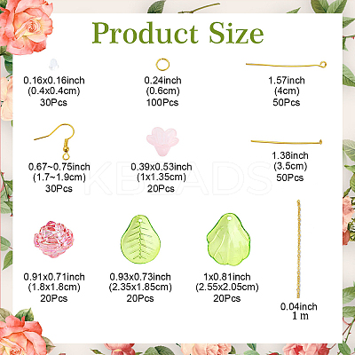 DIY Flower Leaf Acrylic Dangle Earring Jewelry Making Kits DIY-YW0010-07-1