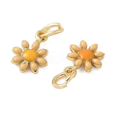 Brass Enamel Charms KK-C110-16B-02G-1