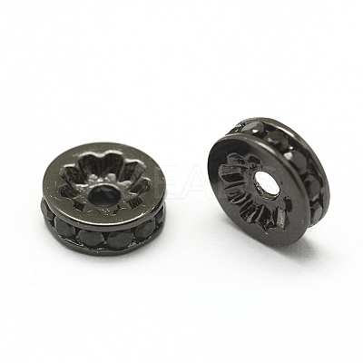 Brass Micro Pave Grade AAA Cubic Zirconia Bead Spacers LS-ZIRC-G100-8mm-61B-NR-1