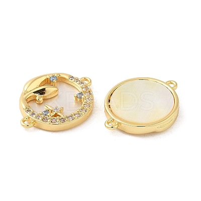 Brass Pave Colorful Cubic Zirconia Whale Connector Charms ZIRC-P110-08G-1