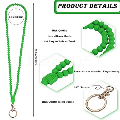 1Pc Silicone ID Card Neck Strap Card Holder NJEW-SW00027-05-1