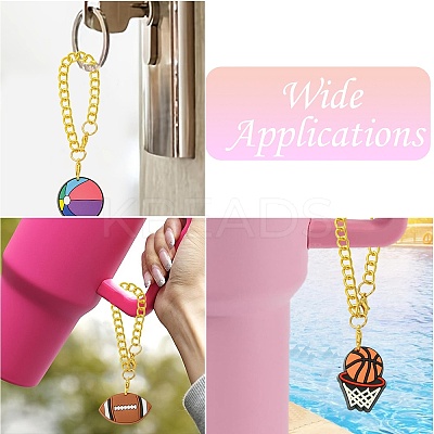 9Pcs 9 Styles Ball Game PVC Plastic Cup Charms HJEW-CJ0001-18-1