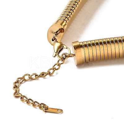 Ion Plating(IP) 304 Stainless Steel Flat Snake Chain Necklaces for Women NJEW-U049-01G-03-1