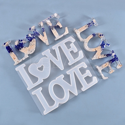 Valentine's Day Word Love Silicone Molds X-DIY-K017-18-1