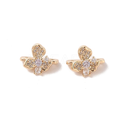 Brass Micro Pave Cubic Zirconia Slide Charms KK-B100-059G-01-1