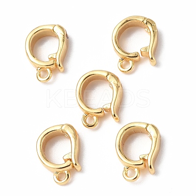 Brass Fold Over Clasps X-KK-P223-25G-1