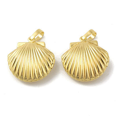 Rack Plating Brass Locket Pendants KK-G452-07G-1