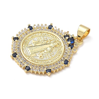 Brass Micro Pave Cubic Zirconia Pendants KK-Q068-33A-G-1