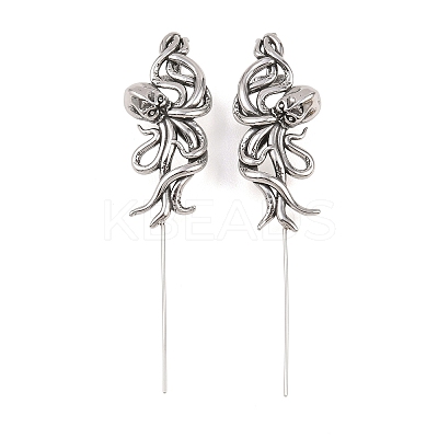 Octopus 316 Stainless Steel Ear Wrap Crawler Hook Earrings AJEW-C044-18AS-1