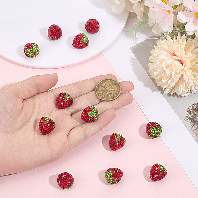 12Pcs Handmade Polymer Clay Rhinestone Beads CLAY-OC0001-07-1