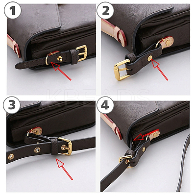 Imitation Leather & Alloy Undamaged Adjustable Bag Roller Buckles FIND-WH0126-162-1