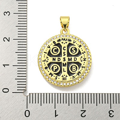 Rack Plating Brass Micro Pave Cubic Zirconia Pendants KK-B091-22G-02-1