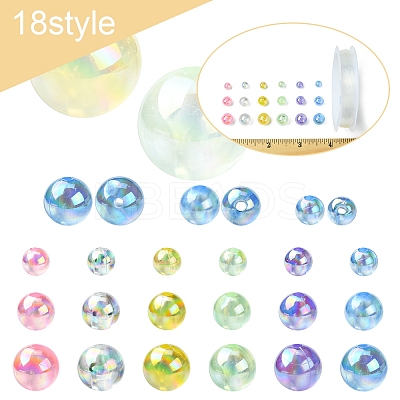 DIY Round Transparent Acrylic Beads Bracelets Making Kits DIY-FS0008-17-1
