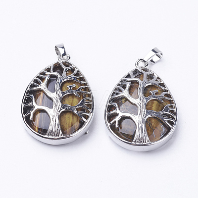 Natural & Synthetic Mixed Stone Pendants G-E421-P-1