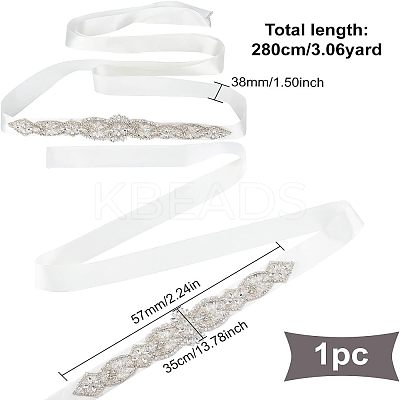 Crystal Rhinestone Wedding Dress Belt DIY-FG0002-48-1